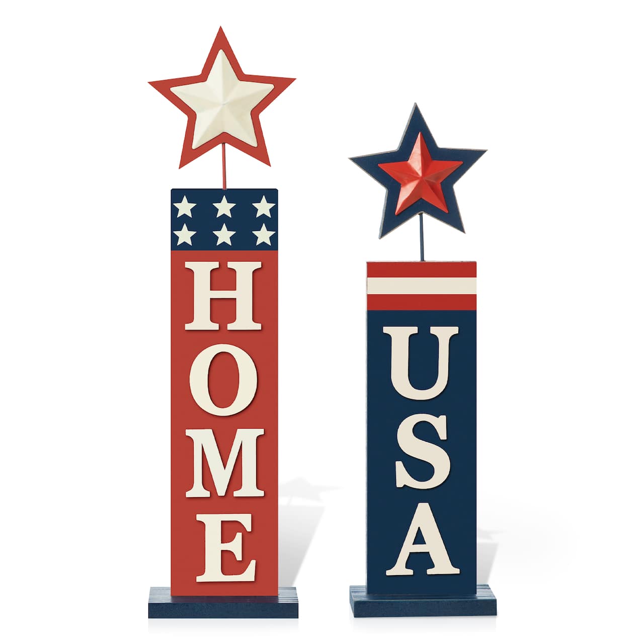 Glitzhome® Americana Firecracker Table Sign Set